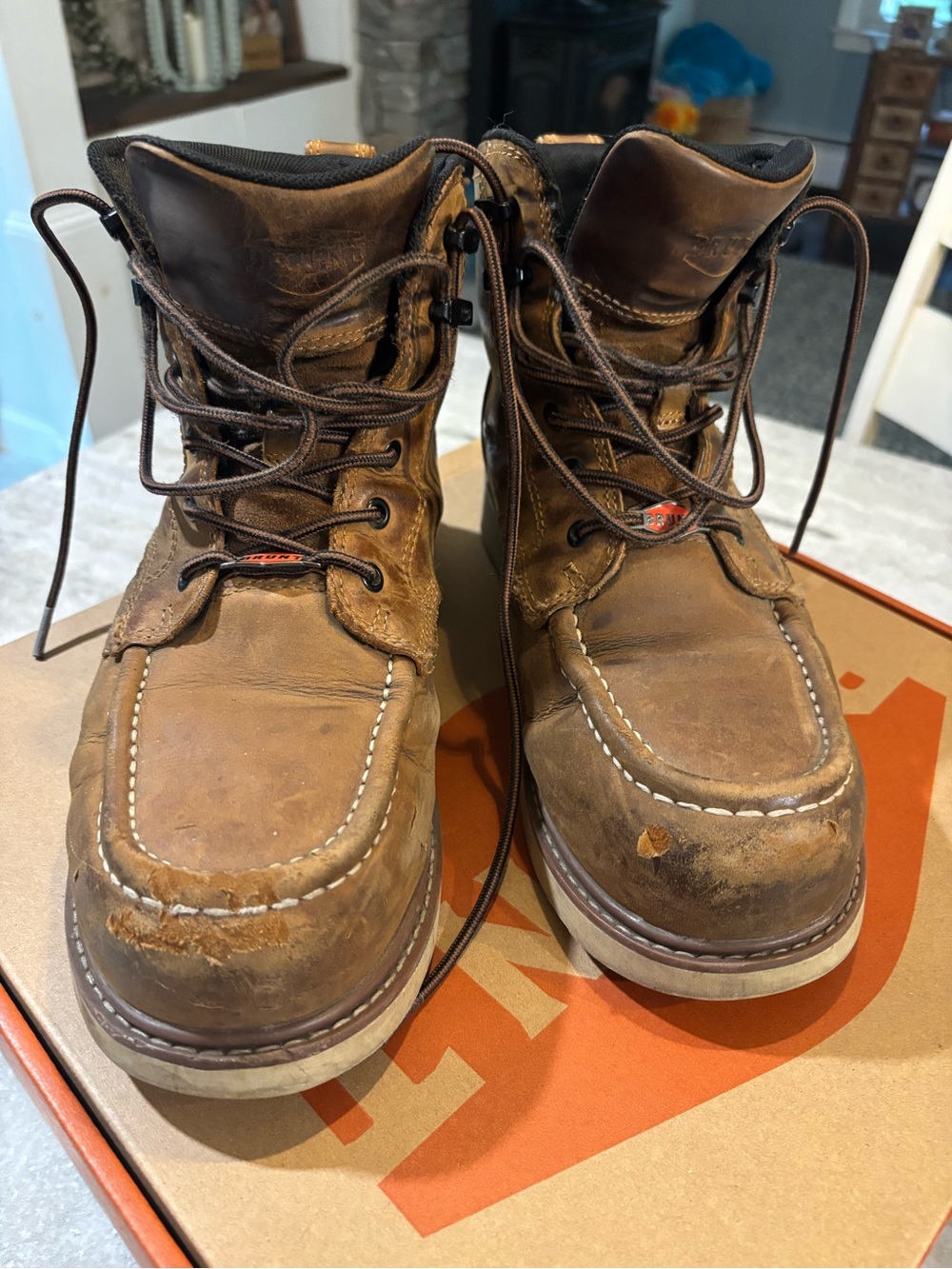 Brown brunt Men's Lace-Up Work Boots